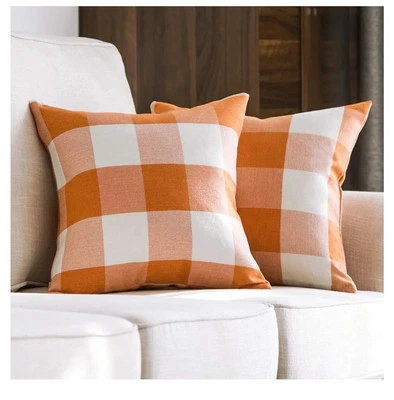 MIULEE Pack of 2 Fall Decorative Classic Farmhouse Buffalo Check Plaids B28 - Image 1 of 3