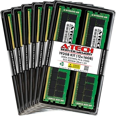 192GB 12x 16GB PC4-2133 RDIMM Lenovo ThinkServer RD550 (E5-2600 v4) Memory RAM - Image 1 of 4