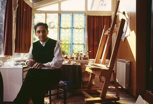 Italian singer and musician Franco Battiato at home Milo Italy 1996 Old Photo 15 - Bild 1 von 1