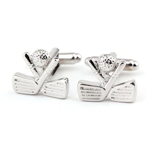 Pair Silver Mens Cufflink Fashion Golf Racket Cufflinks for Men Casual Shirt - Picture 1 of 5