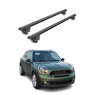 Barras transversales portaequipajes 220 libras para Mini Paceman 2013-2016 negras 2 piezas Foto 1 de 4
