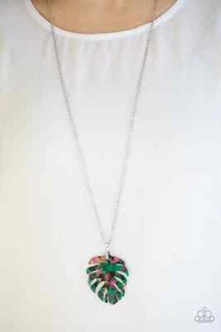 Paparazzi PRISMATIC PALMS green necklace - Picture 1 of 3