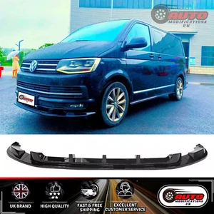 VW Transporter T6 Front Lip Splitter Spoiler Body Kit Gloss Black 2015-2019 - Picture 1 of 9