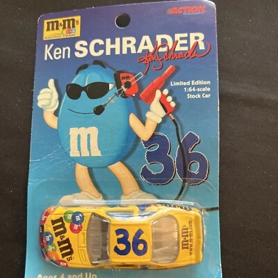 Action Ken Schrader M&Ms Racing Team Limited Edition 1:64 stock car #36 Yellow - Image 1 of 4