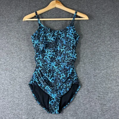 Vintage 90s Speedo One Piece Swimsuit Womens 8 Blue Black - Image 1 of 4
