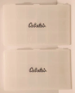 Lotto 2 Cabela's Plastica Trasparente 18 Scomparti Utility Box Tackle Box Pesca - Foto 1 di 4