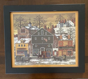 Charles Wysocki Print "Meats, Flowers, Hats” Vintage Folk Art Matted And Framed - Picture 1 of 12