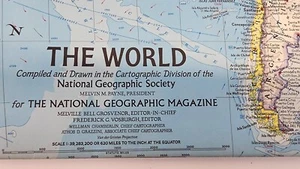 1970 The World National Geographic Massive 29" x 43" Fold Out Map & Poster - Picture 1 of 4