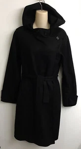 Ladies Gucci Cashmere Wrap Trench Coat With Hood Black Belted Size 40 - Picture 1 of 12