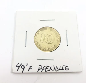 Rare 1949 F Bank Deutscherlander 10 Pfennig Coin Currency Germany 1361 - Picture 1 of 4