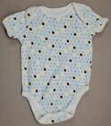 Baby Boy First Moments 0-3 Month Blue Paw Print Bodysuit