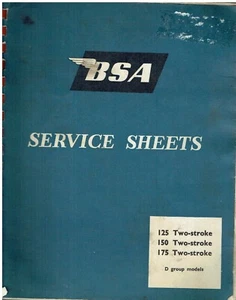 BSA BANTAM D1 D3 D5 D7 (1948-1956) FACTORY SERVICE SHEETS MANUAL - Bild 1 von 1