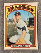 1972 TOPPS BASEBALL CARD, "THURMAN MUNSON" 441 YANKEES NR MINT CENTERED CARD #3