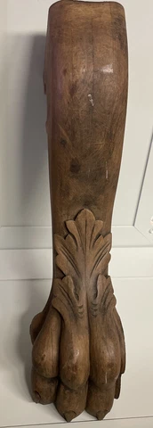 architectural salvage carved wood leg foot paw project piece decor Cover