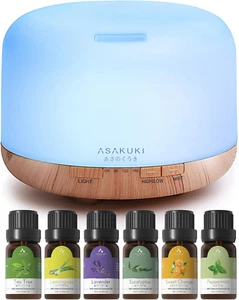 Essential Oil Diffuser with Essential Oils Set, 500Ml Aromatherapy Diffuser - 14 - Picture 1 of 12