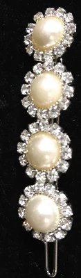 FAUX PEARL AND RHINESTONES WEDDING BARRETTE - Image 1 of 2