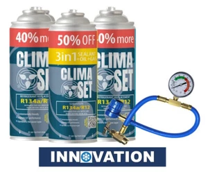 Paquete de CA 3x lata grande 3 en 1 sellador aceite refrigerante gas de repuesto R134A manguera - Imagen 1 de 17