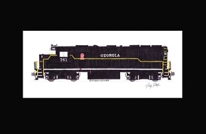 Georgia Railroad GP40 #751 11"x17" Matted Print Andy Fletcher signed - Picture 1 of 1