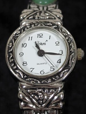 Vivani White Dial Round Silver Tone Case Colorful Cabochon Bracelet Watch - Image 1 of 4