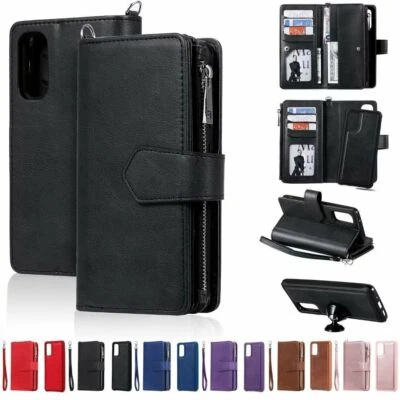Magnetic Removable Zipper Wallet Leather Case Cover For Samsung S20 S9 S8 Note10 - Image 1 of 4