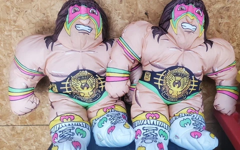 2 Vintage ‘90 Tonka Ultimate Warrior WWF WWE Wrestling Pillows Lot Of 2 Cover