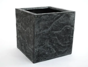 Elegant Einrichten | Pflanzkübel | Fiberglas | Stein-Optik | quadratisch | 50x50 - Bild 1 von 7