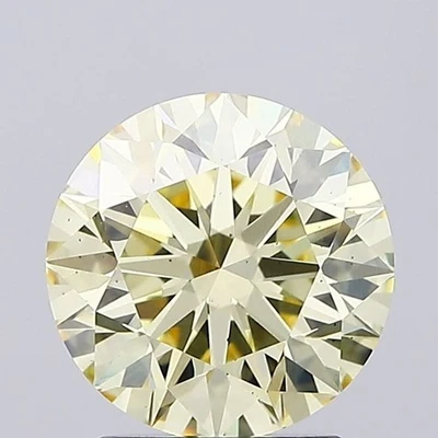 2.2ct Round Ideal Cut VS2 Fancy Yellow Lab Grown Diamond IGI Certified - Image 1 of 4