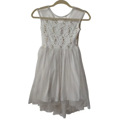 Speechless Girls Dress Size 10 White Lace Sequin Special Occasion Party - Image 1 of 4