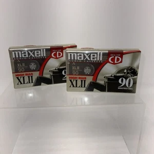 2-Maxell High Bias XLII 90 min Blank Cassette Tape - NEW Factory Sealed - Picture 1 of 7