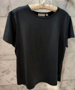 Croft & Barrow Black Silky Knit Tee Style Schwarz Pullover L - Bild 1 von 4