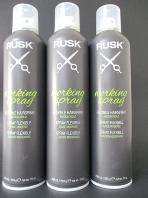Rusk Spray de Trabajo Flexible Sujeción Media Spray 10 OZ Paquete de 3 Foto 1 de 2