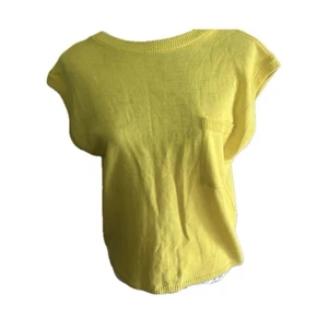 Vintage Short Sleeve Jumper Yellow Medium 70s 80s - Picture 1 of 15