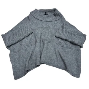 Eileen Fisher Alpaca Silk Cable Knit Turtleneck Sweater Women's Gray, Size L - Picture 1 of 7