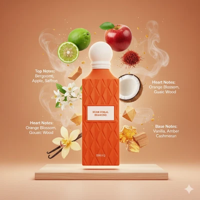 Ibraheem Al Qurashi Nude Coral Diamond 150ml EDP PERFUME WOMEN MEN UNISEX