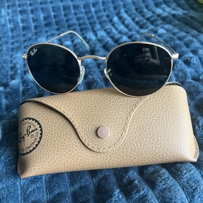 Gafas unisex redondas doradas Ray-Ban RB 3447V 50-21-145 con estuche Foto 1 de 4