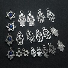 40 Assorted Tibet Silver Kabbalah EVIL EYE Hamsa Hand "Star of David" Pendants