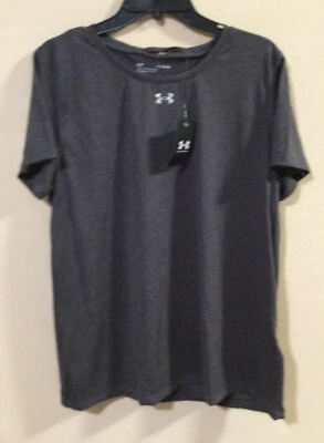 NEW Under Armour Women's Locker 2.0 Shirt CARBON HEATHER SILVER XLarge N6967 - Image 1 of 4