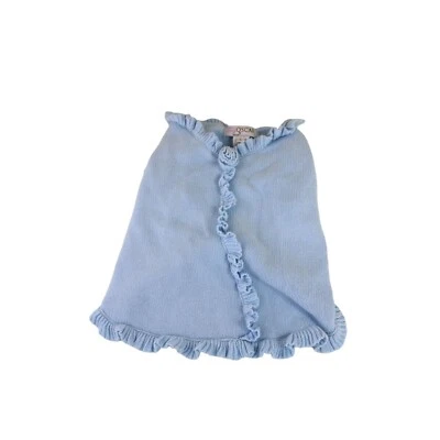 Oscar Newman Ruffled Dog Sweater Light Blue Baby Pale Sky Truly Size L 90758 - Image 1 of 4