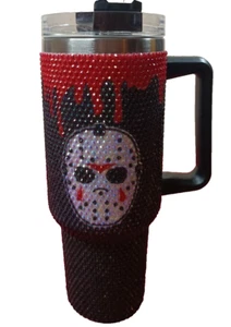 Horror Thema Jason Strass 40oz Becher mit Strohhalm - Halloween 40oz Becher - Bild 1 von 10
