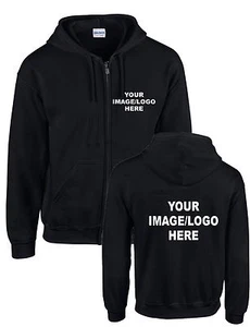 Personalised Zip Up Hoodies - Your IMAGE printed - Many Colours - Mens & Womens - Picture 1 of 22