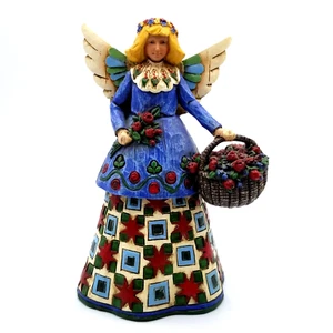 ANGEL WITH ROSES Jim Shore 2002 Enesco 105169 Basket of Red Roses 6" Figurine - Picture 1 of 10