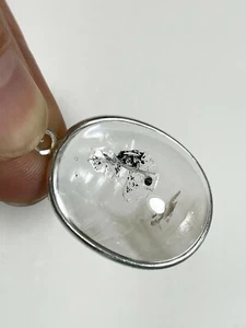 Natural Black Moving Bubble Enhydro Quartz Crystal Jewelry Pendant D080401 - Imagen 1 de 7