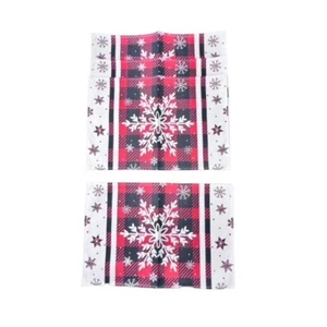 Winter Plaid Snowflakes Table Placemats Set Of 4 NEW Cottage Farmhouse Christmas - Picture 1 of 6