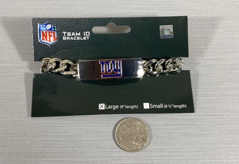 New York Giants Officially Licensed 9" Men's TEAM ID Logo Bracelet Cover