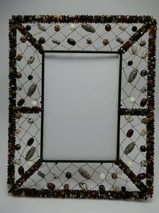 Jeweled Beaded Picture Frame 5 X 7 Inch - Imagen 1 de 11