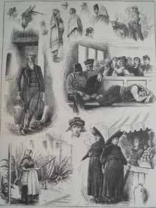Madrid To Seville On Railway Types Of Spanish People Harper's Weekly 1873 - Picture 1 of 2