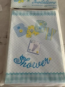 Baby Shower Boy Invitations with Envelopes - Pack of 8 By Unique - Picture 1 of 5
