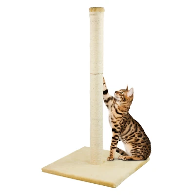 KCT LARGE BEIGE CAT SCRATCHING POST ACTIVITY TREE KITTEN CLIMBING TOWER POLE TOY