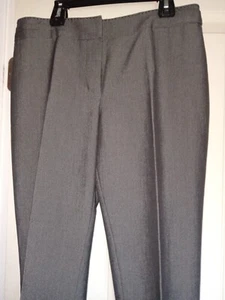 MARKS & SPENCER womens dress pants gray NO pockets straight legs size PETIT M - Picture 1 of 13