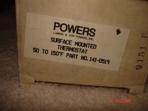 Powers, Surface Mounted Thermostat, 50-150 Deg.Part # 141-0519,NIB - Picture 1 of 3